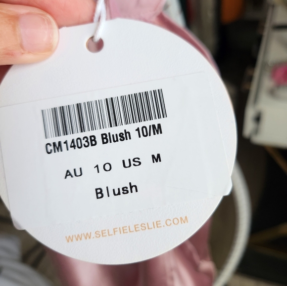 Shaken Not Stirred Cut-Out Waist Long Sleeve Pleat Mini Dress Blush - Picture 11 of 12